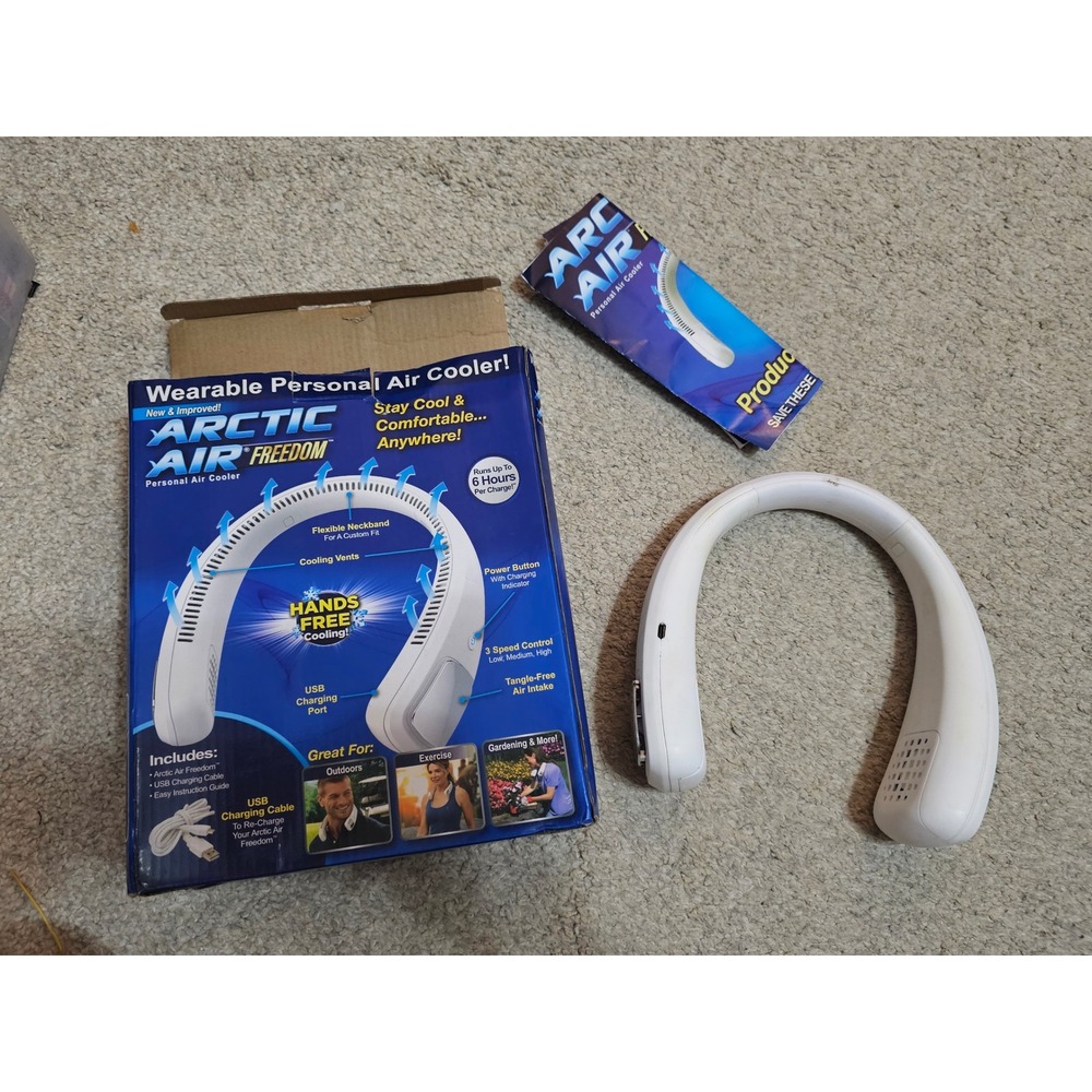 Arctic Air Freedom Wearable Personal Air Cooler White Cordless Neck Fan AAPF-MC4